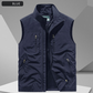 Oversized sleeveless vest med lommer for menn