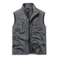 Oversized sleeveless vest med lommer for menn