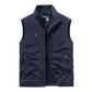 Oversized sleeveless vest med lommer for menn
