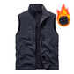 Oversized sleeveless vest med lommer for menn