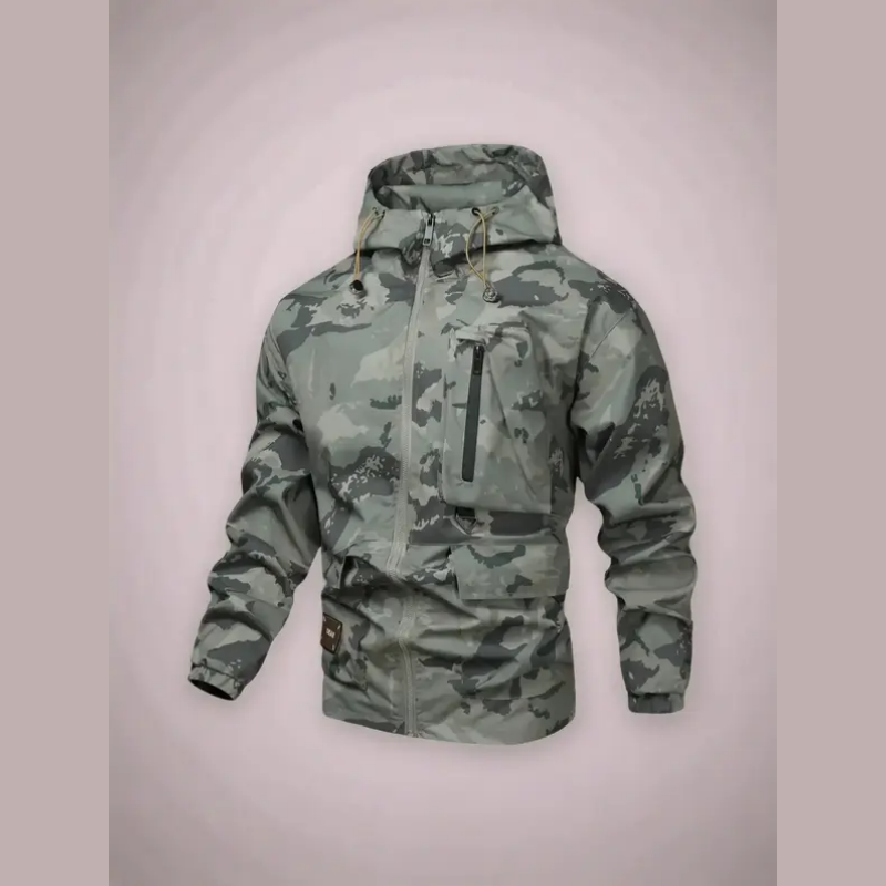 🦅 Herre Camouflage Jakke: Hette, Flere Lommer & Værbestandig – Perfekt For Utendørs & Byen!