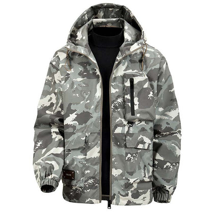 🦅 Herre Camouflage Jakke: Hette, Flere Lommer & Værbestandig – Perfekt For Utendørs & Byen!
