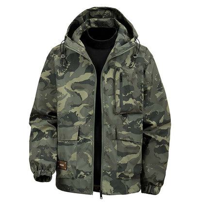 🦅 Herre Camouflage Jakke: Hette, Flere Lommer & Værbestandig – Perfekt For Utendørs & Byen!
