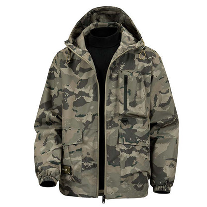 🦅 Herre Camouflage Jakke: Hette, Flere Lommer & Værbestandig – Perfekt For Utendørs & Byen!