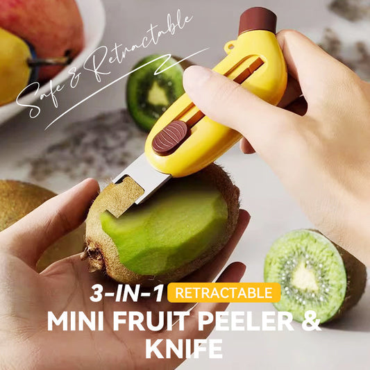 3-i-1 uttrekkbar mini-fruktskreller og kniv