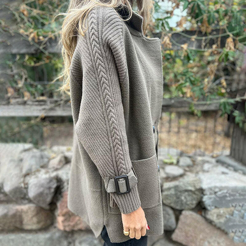 ❄️🍂Kort damekåpe med doble knapper og revers -❤️‍🔥Hold deg varm denne vinteren!