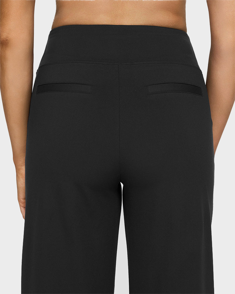 💖Damebukse med høy midje, stretch, casual yoga, vide ben