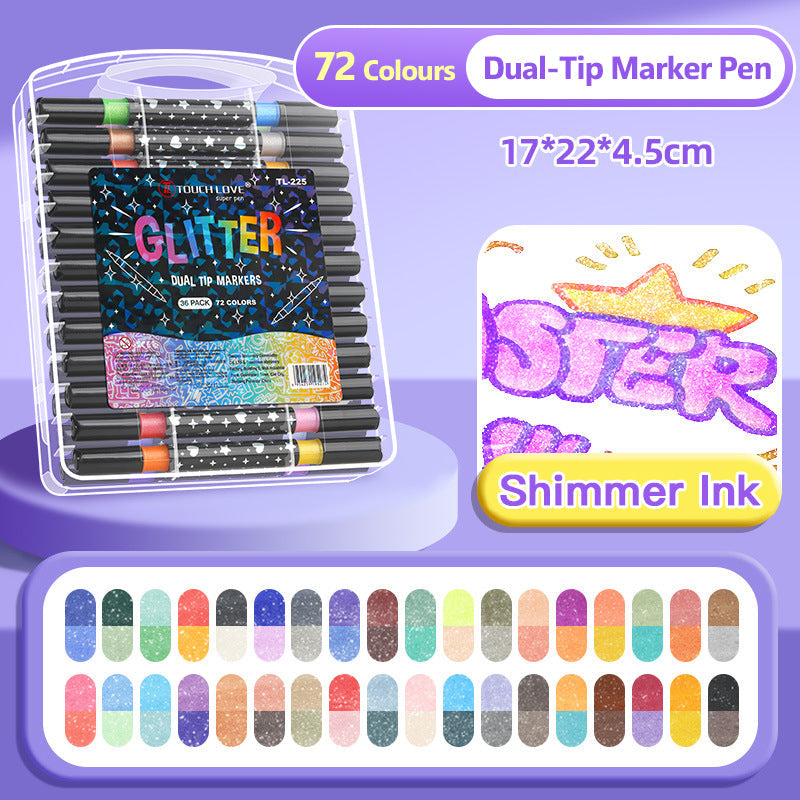 🔥Hot Sale🎁Glittermarkerpenne med to spisser