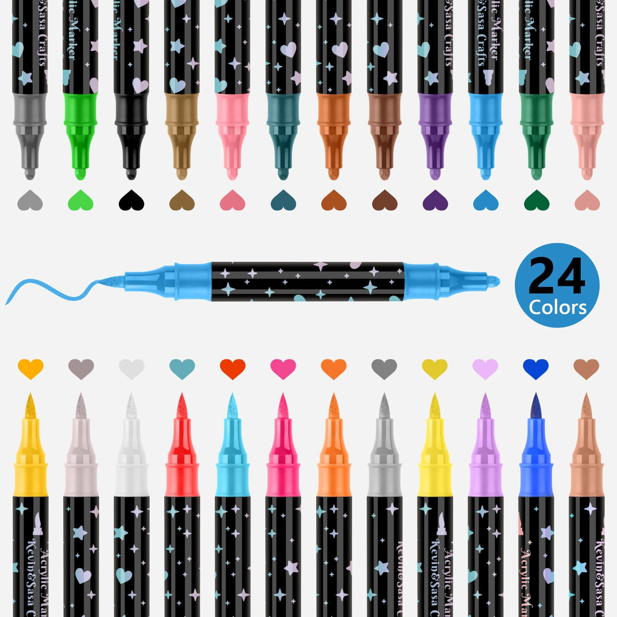 🔥Hot Sale🎁Glittermarkerpenne med to spisser