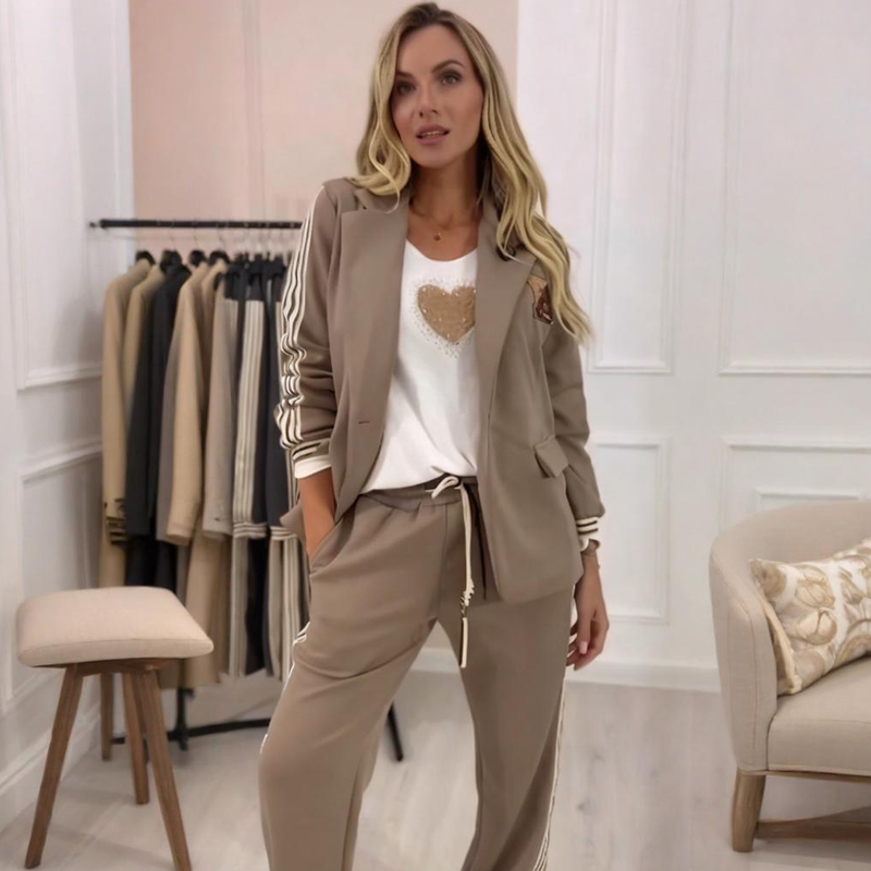 Mote Side Striped Blazer & Pants 2-delers sett