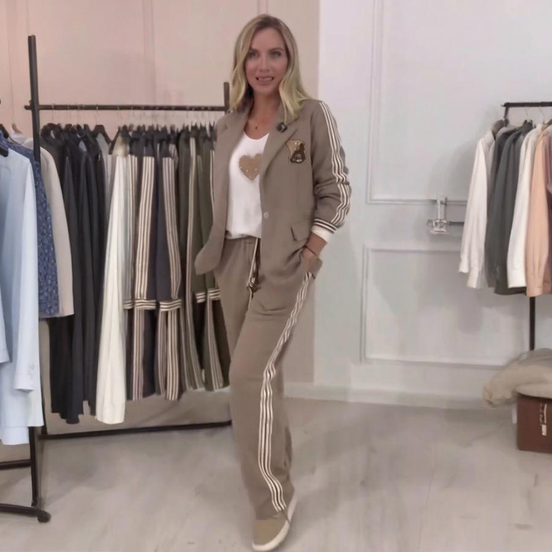 Mote Side Striped Blazer & Pants 2-delers sett
