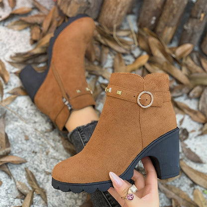 Damemote Chunky Heel ankelstøvler