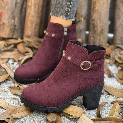 Damemote Chunky Heel ankelstøvler