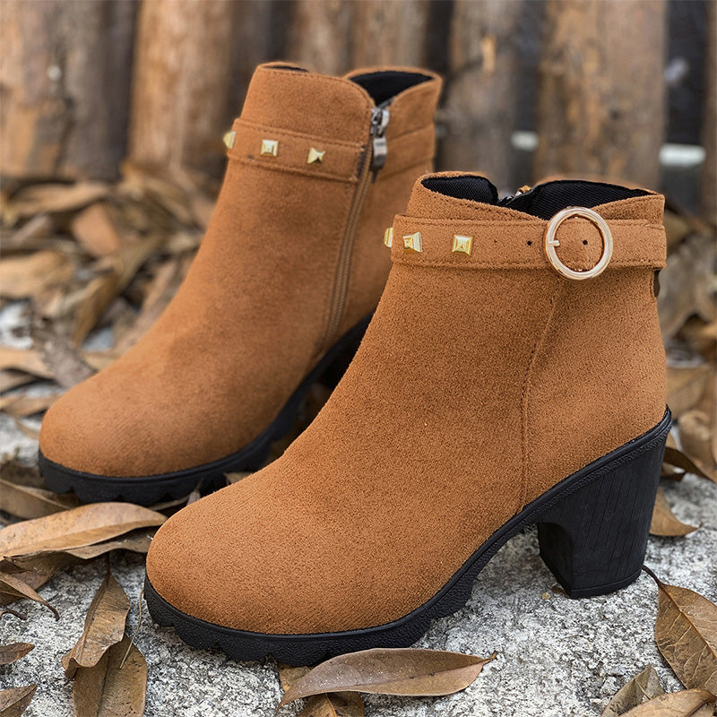Damemote Chunky Heel ankelstøvler