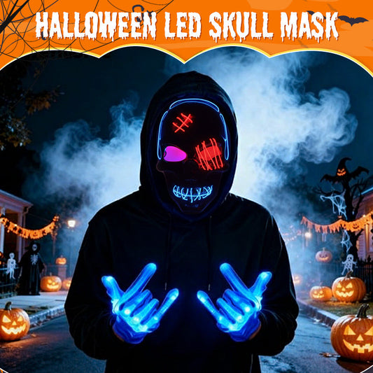 Halloween LED Hodeskallemaske