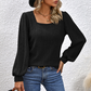 Women’s Square Neck Puff Sleeves Sweatshirt