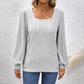Women’s Square Neck Puff Sleeves Sweatshirt