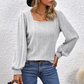 Women’s Square Neck Puff Sleeves Sweatshirt