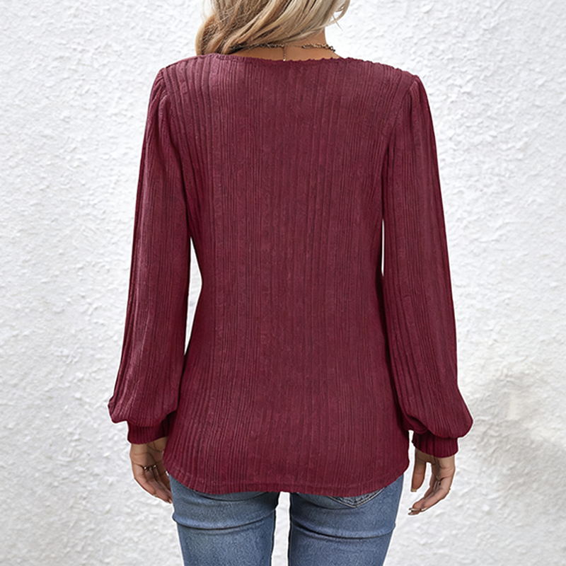 Women’s Square Neck Puff Sleeves Sweatshirt