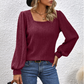 Women’s Square Neck Puff Sleeves Sweatshirt