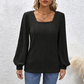 Women’s Square Neck Puff Sleeves Sweatshirt