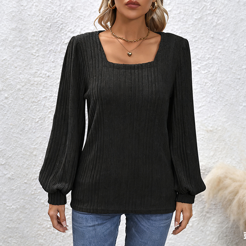 Women’s Square Neck Puff Sleeves Sweatshirt