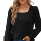 Women’s Square Neck Puff Sleeves Sweatshirt