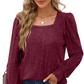 Women’s Square Neck Puff Sleeves Sweatshirt