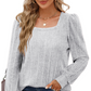 Women’s Square Neck Puff Sleeves Sweatshirt