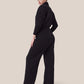 🔥AirEase Sleeve Wide-Leg Jumpsuit –👏4-veis stretch, glidelås foran og praktiske lommer!