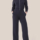 🔥AirEase Sleeve Wide-Leg Jumpsuit –👏4-veis stretch, glidelås foran og praktiske lommer!