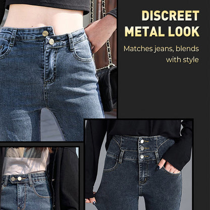 Fjærbelastet metallknapp for midjeforlengelse til jeans💗 Kjøp 1 få 1 gratis