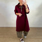 Oversized lang hettegenser med lommer for kvinner