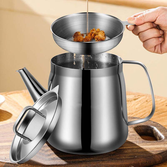 📢📢50 % RABATT🔥Holdbar oljefilterkanne i rustfritt stål