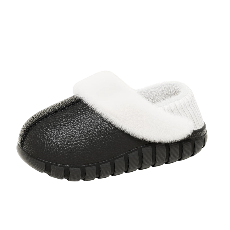 Plush-fôrede bomullstøfler med dekket hæl -🥰Fôret er avtakbart og kan vaskes i maskin!