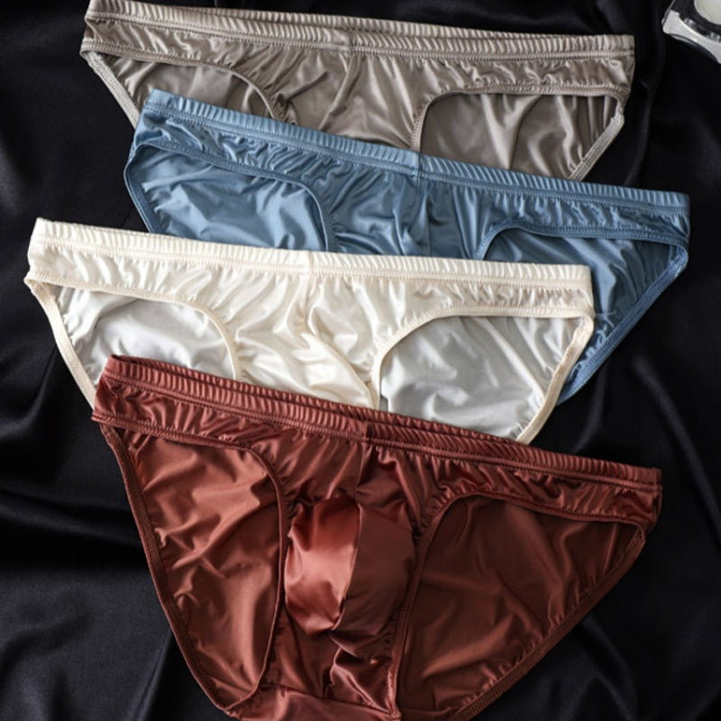 🔥Hot Deals - 50 % AVSLAG📢📢Sexy truser for menn med lav midje og formet pose - Ice Silk-truser med formet støtte, myke og elastiske