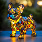 Fargeblokkerende valpestatue LED-bordlampe