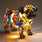 Fargeblokkerende valpestatue LED-bordlampe