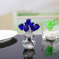🏆Valentinsdag Hot Sale 50% RABATT❤️ Krystallfarget rosenblomst-samlefigur med vase