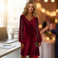 👗Elegant, knelang etuikjole med cowl-hals til damer✨
