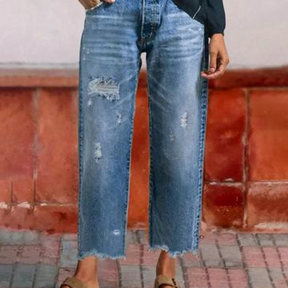 Retro ankellange damejeans med rette ben