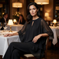 🔥Elegant todelt sett: bluse med asymmetrisk kant og vide bukser