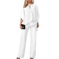 🔥Elegant todelt sett: bluse med asymmetrisk kant og vide bukser