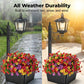 🌿🌞 2-i-1 solcellelampe med blomsterpotte – varmt hvitt lys, værbestandig for hage, terrasse og inngangsparti