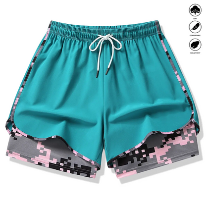 Dame casual treningsshorts med innebygd liner