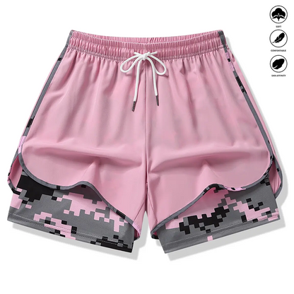 Dame casual treningsshorts med innebygd liner