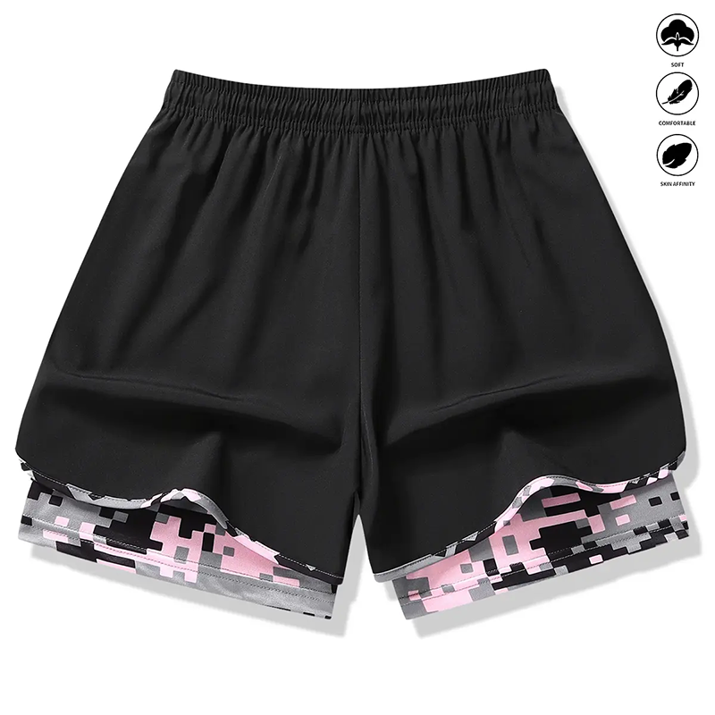 Dame casual treningsshorts med innebygd liner