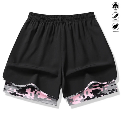 Dame casual treningsshorts med innebygd liner