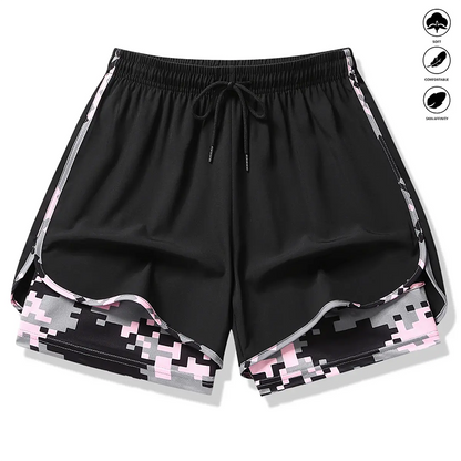Dame casual treningsshorts med innebygd liner