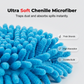 Erstatningshode til Chenille Spin-mopp – unike designhoder som forvandler moppen til en støvklut med langt skaft, en tørrrensebeholder og et håndtak